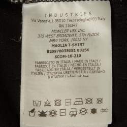 مملوكة مسبقًا Moncler Black Skier Embroidered Jersey T-Shirt L