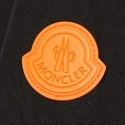 Pre Owned تي شيرت مونكلير X أوف-وايت بم طباعة سهم أسود ياقة مضلعة قطن مقاس كبير جدًا