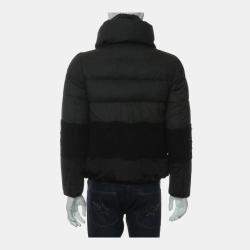 Pre Owned جاكيت مونكلير أسود ورمادي، أربوزير جيبوتو داون