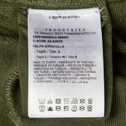 Pre Owned Moncler Green Logo Print Cotton Knit Sweatshirt L