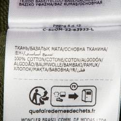 Pre Owned Moncler Green Logo Print Cotton Knit Sweatshirt L