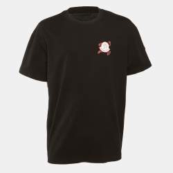 مملوكة مسبقًا Moncler Black Archivio Creativo Cotton Crew Neck T-Shirt XL