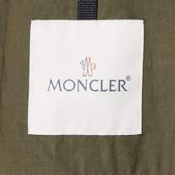 Pre Owned جاكيت مونكلير أخضر قطن وصناعي بغطاء رأس مخفي مقاس كبير جداً (اكس لارج)