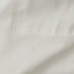 Pre Owned Moncler White Cotton Pique Short Sleeve Maglia Polo T-Shirt L