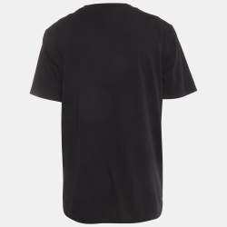 Pre Owned Moncler Navy Blue Logo Patch Jersey Crewneck T-Shirt XXL