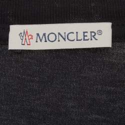 Pre Owned Moncler Navy Blue Logo Patch Jersey Crewneck T-Shirt XXL