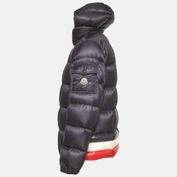 Pre Owned Moncler Navy Blue Nylon Quilted Charbonnel Down Jacket XXL