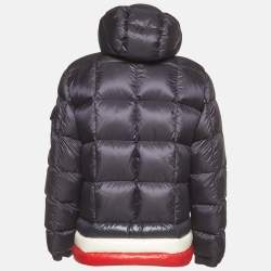 Pre Owned Moncler Navy Blue Nylon Quilted Charbonnel Down Jacket XXL