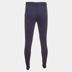 Pre Owned Moncler Navy Blue Jersey Drawstring Joggers M