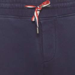 Pre Owned Moncler Navy Blue Jersey Drawstring Joggers M