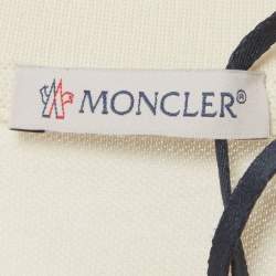 Pre Owned Moncler Cream Cotton Pique Short Sleeve Polo T-Shirt XL