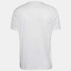 مملوكة مسبقًا Moncler White Jersey Printed Maglia T-Shirt M 