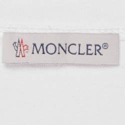 مملوكة مسبقًا Moncler White Jersey Printed Maglia T-Shirt M 