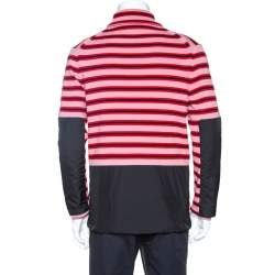 Moncler Grenoble Red Striped Wool Patch Detail Sweater L