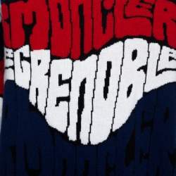 Pre Owned Moncler Grenoble Blue Logo Wool Cashmere Knit Jumper L