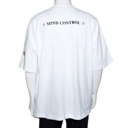 Pre Owned Moncler X Palm Angels White Graphic Print Cotton T-Shirt M