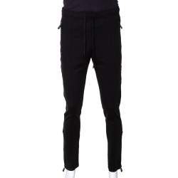 Moncler Black Knit Zipper Detail Pants M