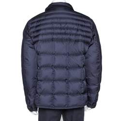 Moncler Navy Blue Down Quilted Wool Trim Blais Jacket 4XL
