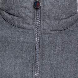 Pre Owned Moncler Grey Wool Puffer Jacket XXL