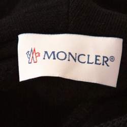 Pre Owned Moncler Black Printed Cotton Hooded Sweatshirt M