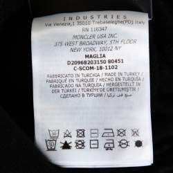 Pre Owned Moncler Black Printed Cotton Hooded Sweatshirt M