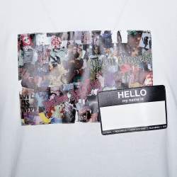 Pre Owned 8 Moncler X Palm Angels White Collage Print Cotton Crew Neck T-Shirt S