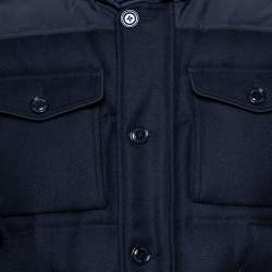 Moncler Navy Blue Wool Down Quilted Republique Jacket XXL