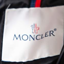 Pre Owned Moncler Tricolor Synthetic Down Filled Sleeveless Hooded Puffer Gilet S