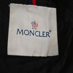 Pre Owned Moncler Burgundy Synthetic Down Fur Lined Hooded Puffer Jacket S