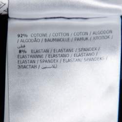 Pre Owned Moncler Navy Blue Logo Patch Cotton Crewneck T-Shirts XL