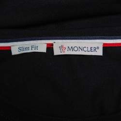 Pre Owned Moncler Black Cotton Logo Crewneck T-Shirt XL