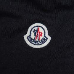 Pre Owned Moncler Black Cotton Logo Crewneck T-Shirt XL