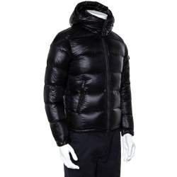 Pre Owned Moncler Black Quilted Synthetic Hooded Zin Jacket XS