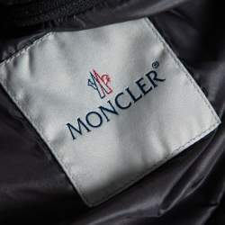 Pre Owned Moncler Black Quilted Synthetic Hooded Zin Jacket XS