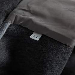 Moncler Grey Wool & Quilted Synthetic Zip Front Hooded Maglia Jacket M