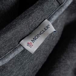 Moncler Grey Wool & Quilted Synthetic Zip Front Hooded Maglia Jacket M