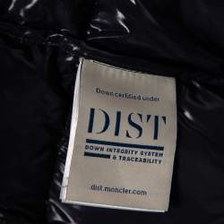 Pre Owned Moncler Midnight Blue Synthetic Quilted Sleeveless Hooded Lacet Gilet L