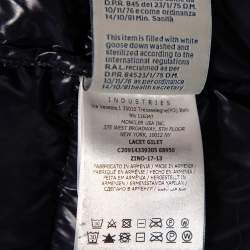 Pre Owned Moncler Midnight Blue Synthetic Quilted Sleeveless Hooded Lacet Gilet L