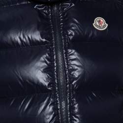 Pre Owned Moncler Midnight Blue Synthetic Quilted Sleeveless Hooded Lacet Gilet L