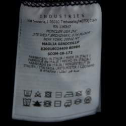 Pre Owned Moncler Navy Blue Cotton Logo Applique Detailed Crewneck Sweatshirt XL