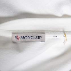 Pre Owned Moncler 5 Craig Green White Logo Printed Cotton Crewneck T-Shirt L