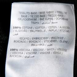 Pre Owned Moncler Black Dumbbell Embroidered Cotton Crew Neck Sweatshirt S