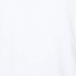 Pre Owned Moncler White Logo Printed Cotton Roundneck T-Shirt S