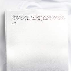 Pre Owned Moncler White Logo Printed Cotton Roundneck T-Shirt S