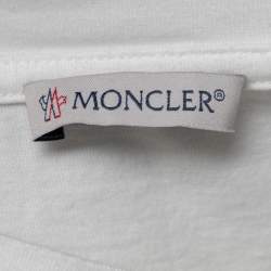 Pre Owned Moncler 5 Craig Green White Logo Printed Cotton Crewneck T-Shirt L