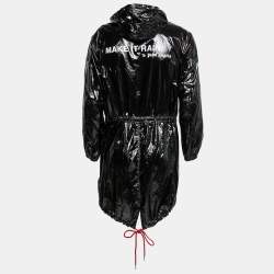 Moncler x Palm Angels Black Synthetic Hooded Parka XXS