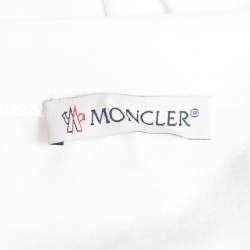 Pre Owned Moncler White Cotton Side Zipper Detailed Crew Neck T-Shirt S