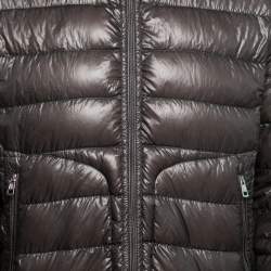 Moncler Grey Quilted Synthetic Zip Front Jacket M
