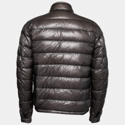 Moncler Grey Quilted Synthetic Zip Front Jacket M