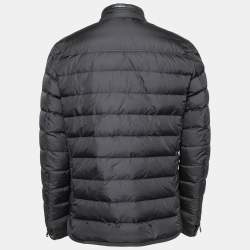 Pre Owned Moncler Black Quilted Synthetic Puffer Jacket L